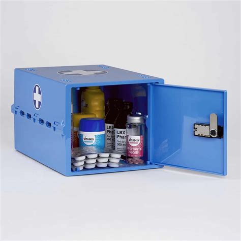 large metal medicine box|medication storage box.